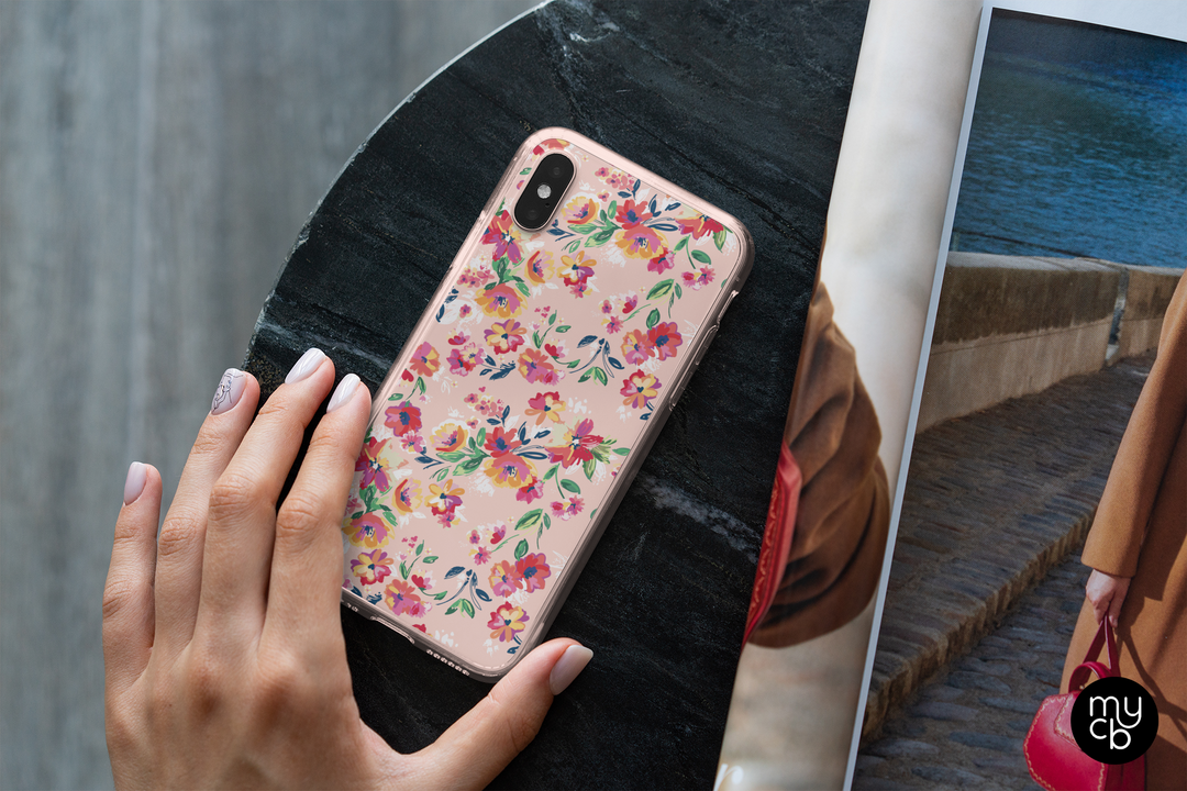 Floral Abstract Clear Phone Case