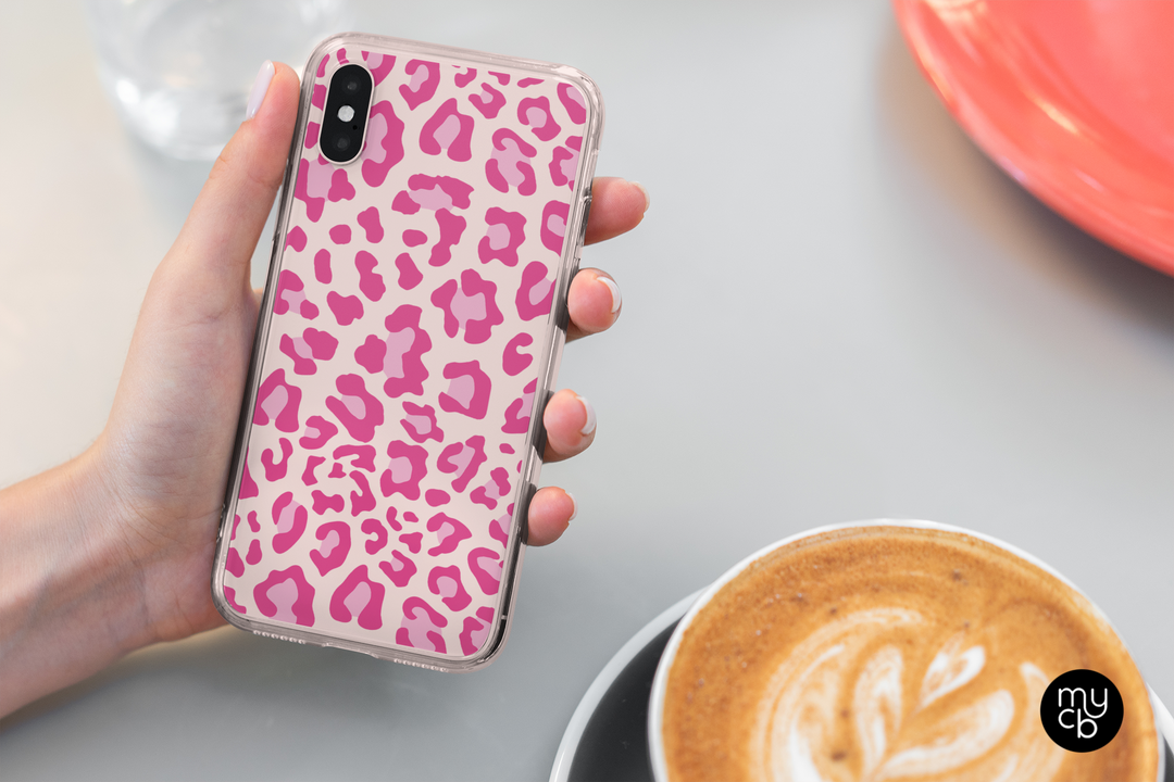 Pink Cheetah Clear Phone Case