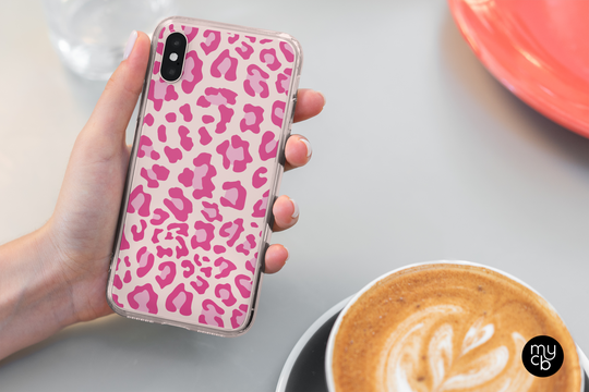 Pink Cheetah Clear Phone Case