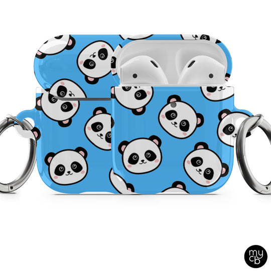 Panda Faces Blue AirPods Case