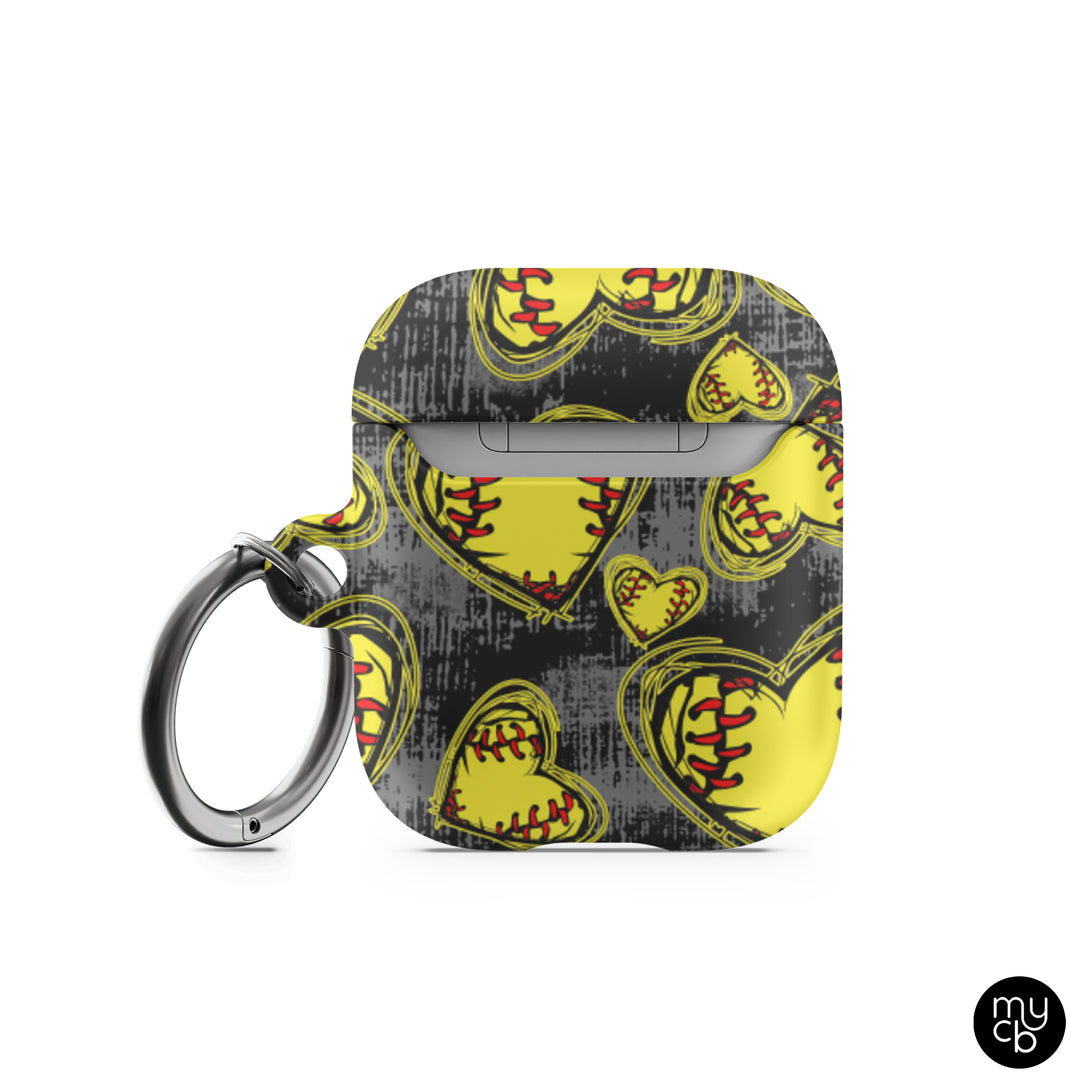Sketchy Softball Black AirPods Case