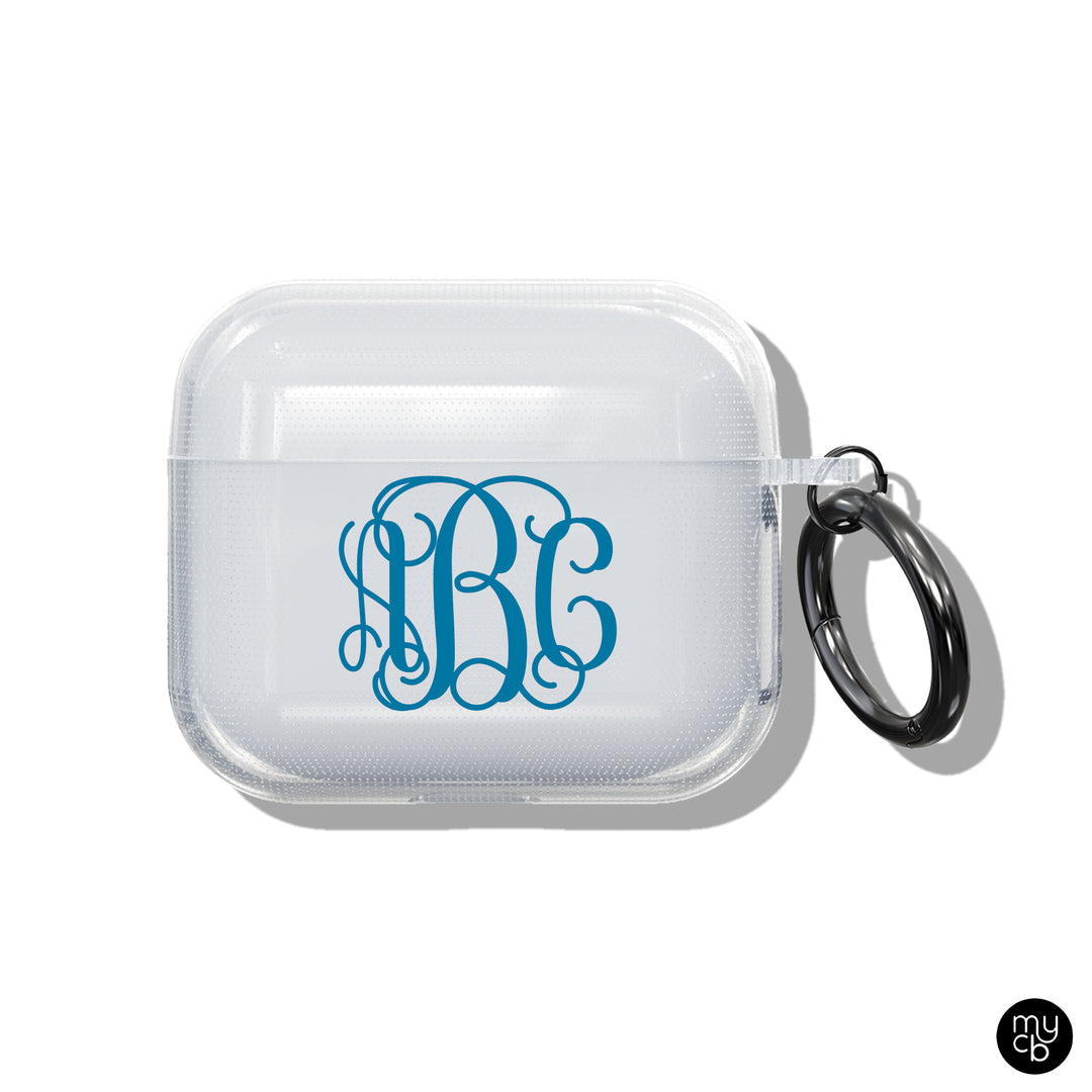 Vine Initials Clear AirPods Case