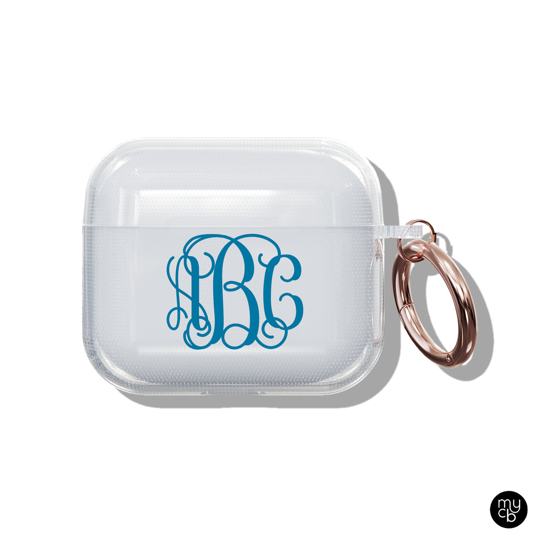 Vine Initials Clear AirPods Case