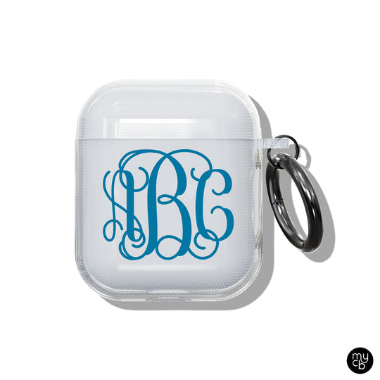 Vine Initials Clear AirPods Case