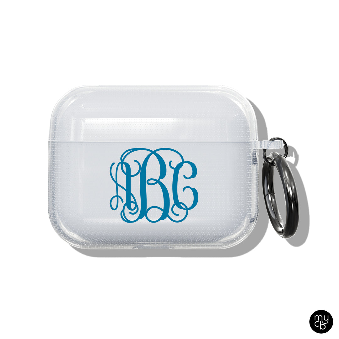 Vine Initials Clear AirPods Case