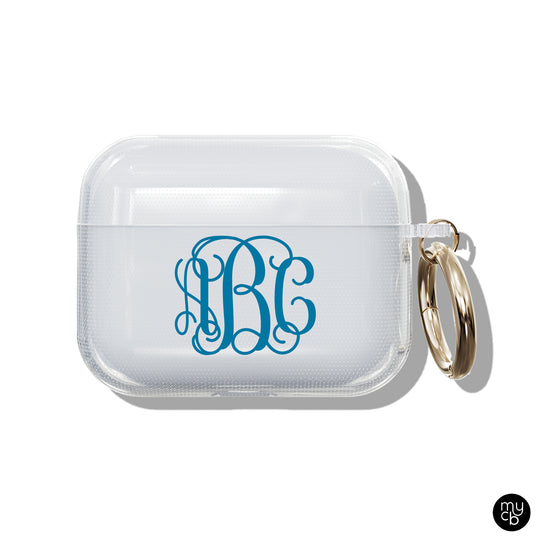 Vine Initials Clear AirPods Case