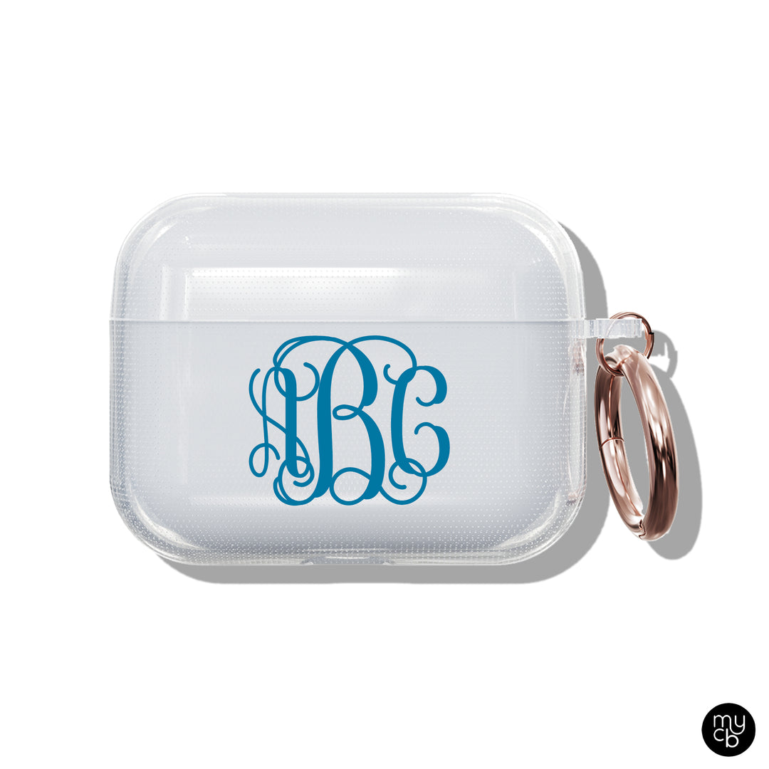 Vine Initials Clear AirPods Case