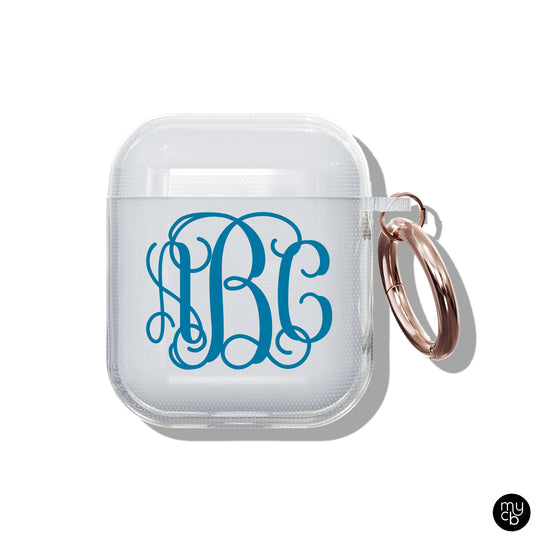 Vine Initials Clear AirPods Case