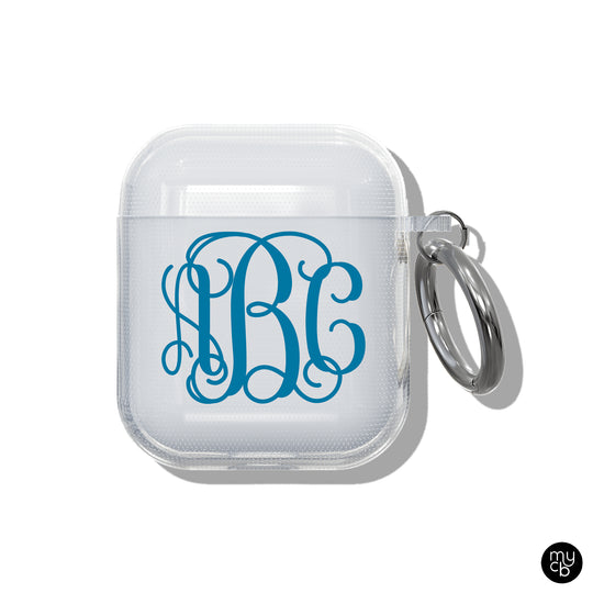 Vine Initials Clear AirPods Case